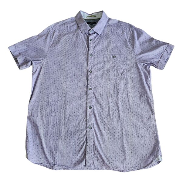 Ted Baker Button Down Short Sleeve Shirt Size 5 Purple With Dots EUC - Picture 3 of 8